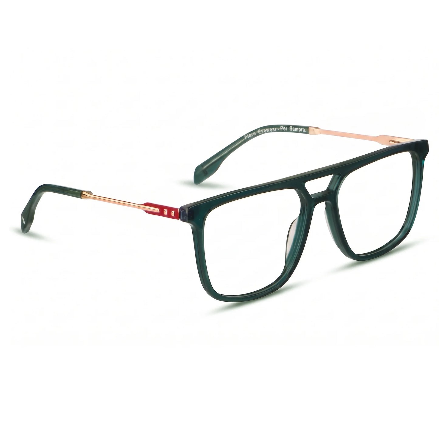Fiore 10177 eyeglasses in green – three-quarter view