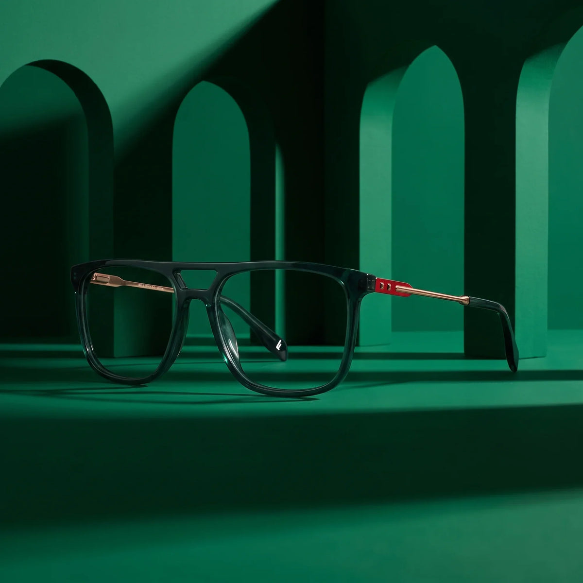 Fiore 10177 square aviator acetate and metal reading glasses, green frame · ReFramed, photo 89 of 100
