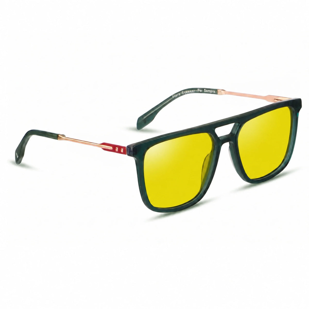 Fiore 10177 square aviator sunglasses, green bio-acetate frame · ReFramed, photo 11 of 36