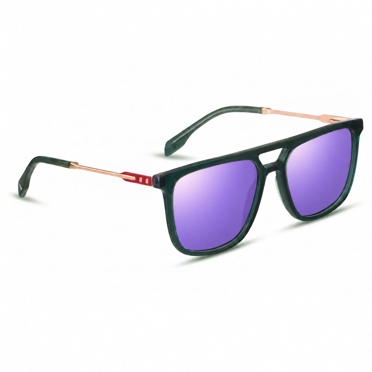 Fiore 10177 square aviator sunglasses, green bio-acetate frame · ReFramed, photo 35 of 36