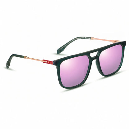 Fiore 10177 square aviator sunglasses, green bio-acetate frame · ReFramed, photo 32 of 36