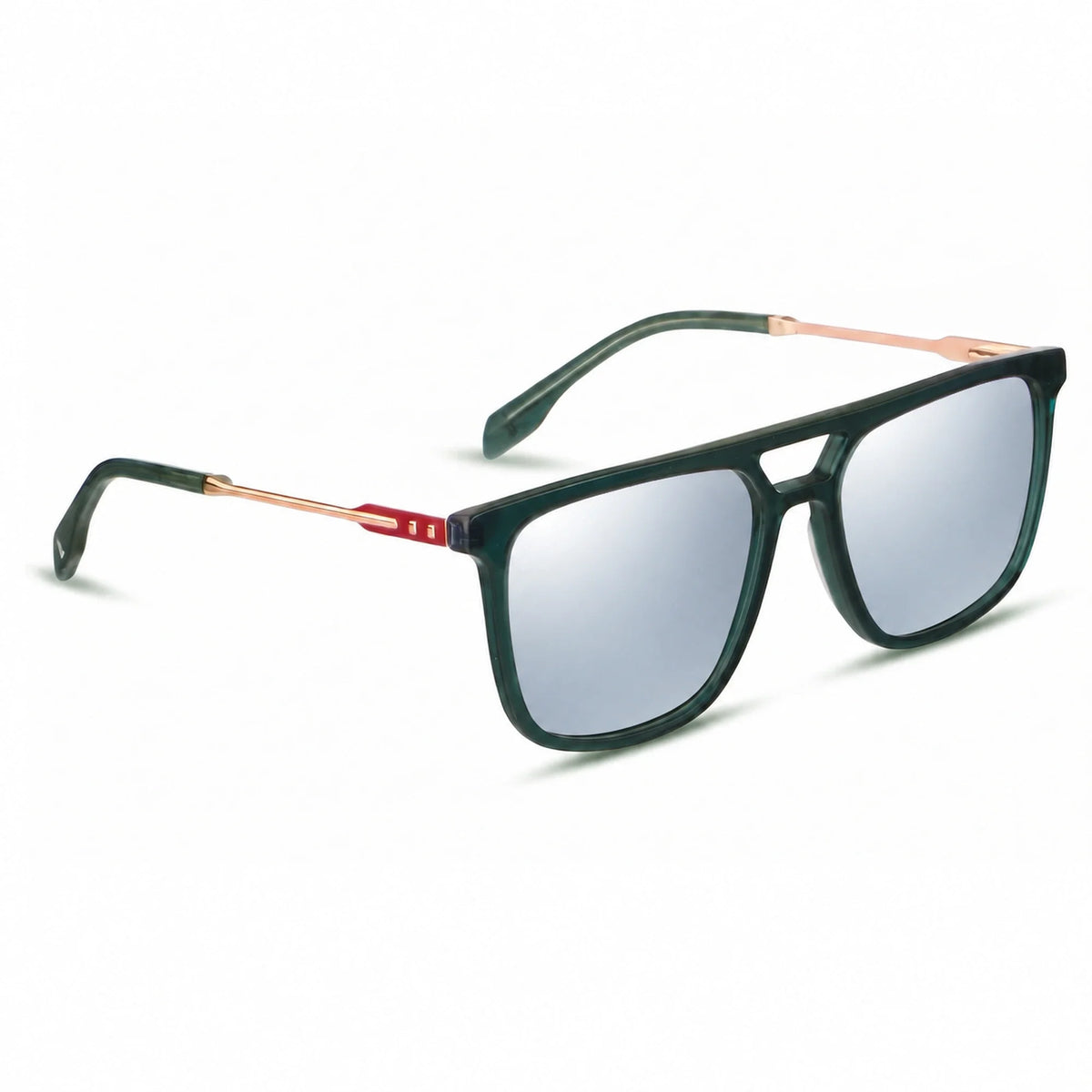 Fiore 10177 square aviator sunglasses, green bio-acetate frame · ReFramed, photo 29 of 36
