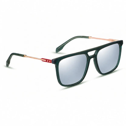 Fiore 10177 square aviator sunglasses, green bio-acetate frame · ReFramed, photo 29 of 36