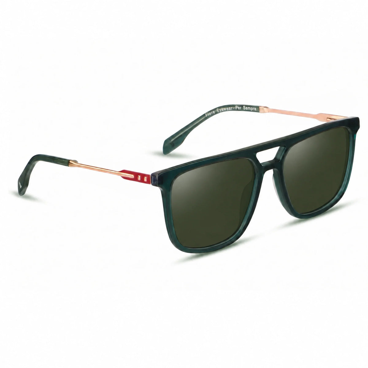Fiore 10177 square aviator sunglasses, green bio-acetate frame · ReFramed, photo 8 of 36
