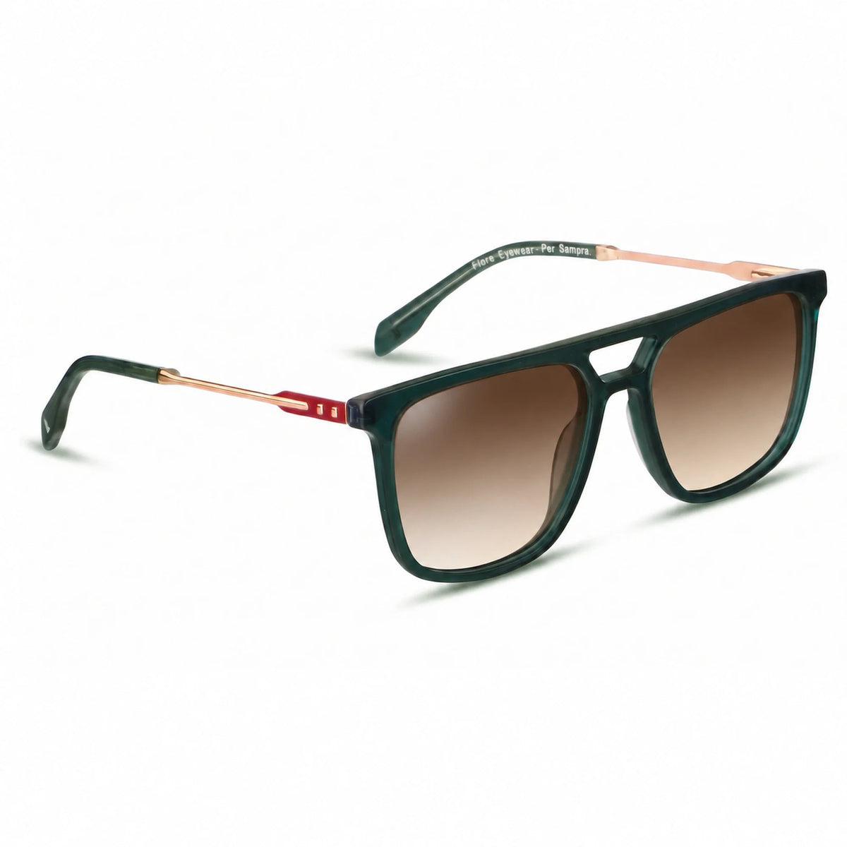 Fiore 10177 square aviator sunglasses, green bio-acetate frame · ReFramed, photo 23 of 36