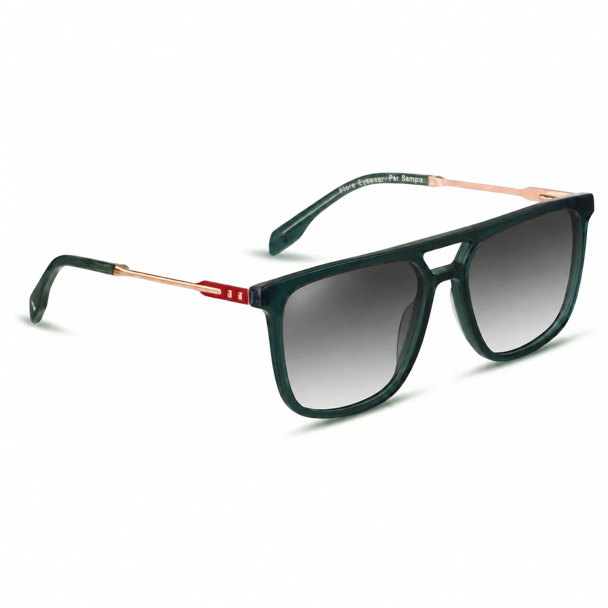 Fiore 10177 square aviator sunglasses, green bio-acetate frame · ReFramed, photo 20 of 36