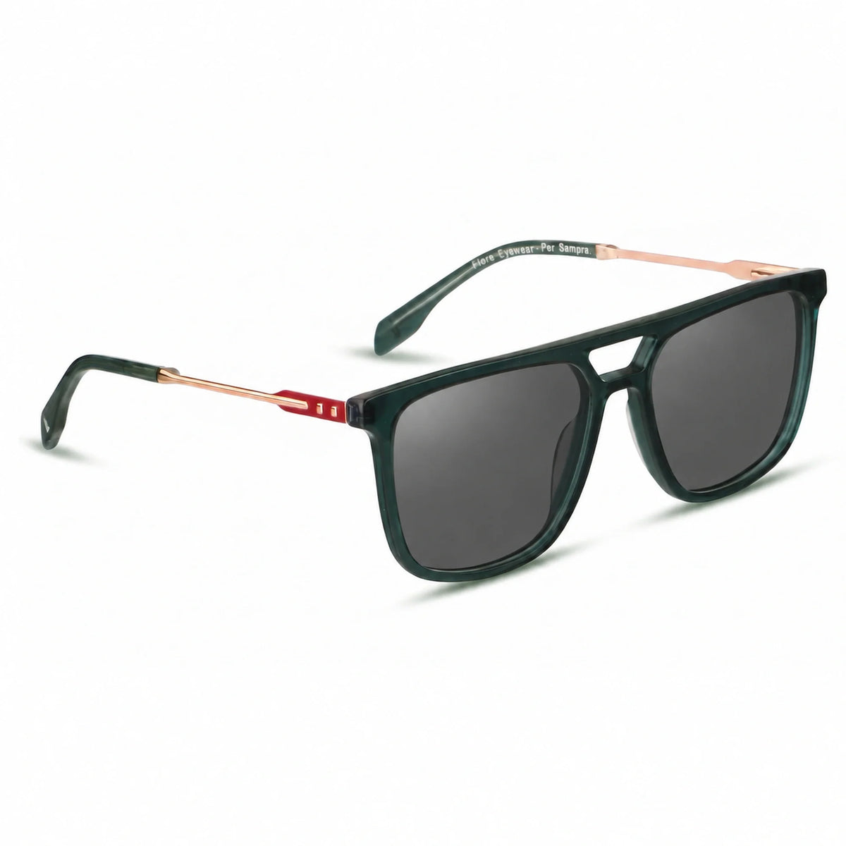 Fiore 10177 square aviator sunglasses, green bio-acetate frame · ReFramed, photo 2 of 36