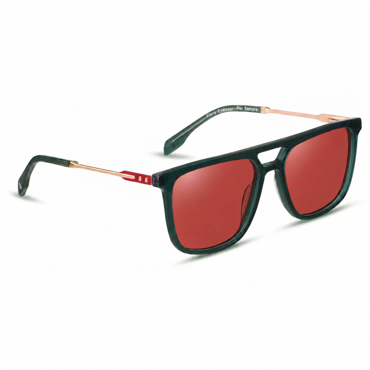 Fiore 10177 square aviator sunglasses, green bio-acetate frame · ReFramed, photo 17 of 36