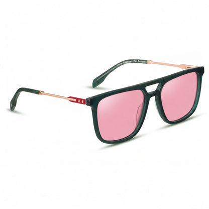 Fiore 10177 square aviator sunglasses, green bio-acetate frame · ReFramed, photo 14 of 36
