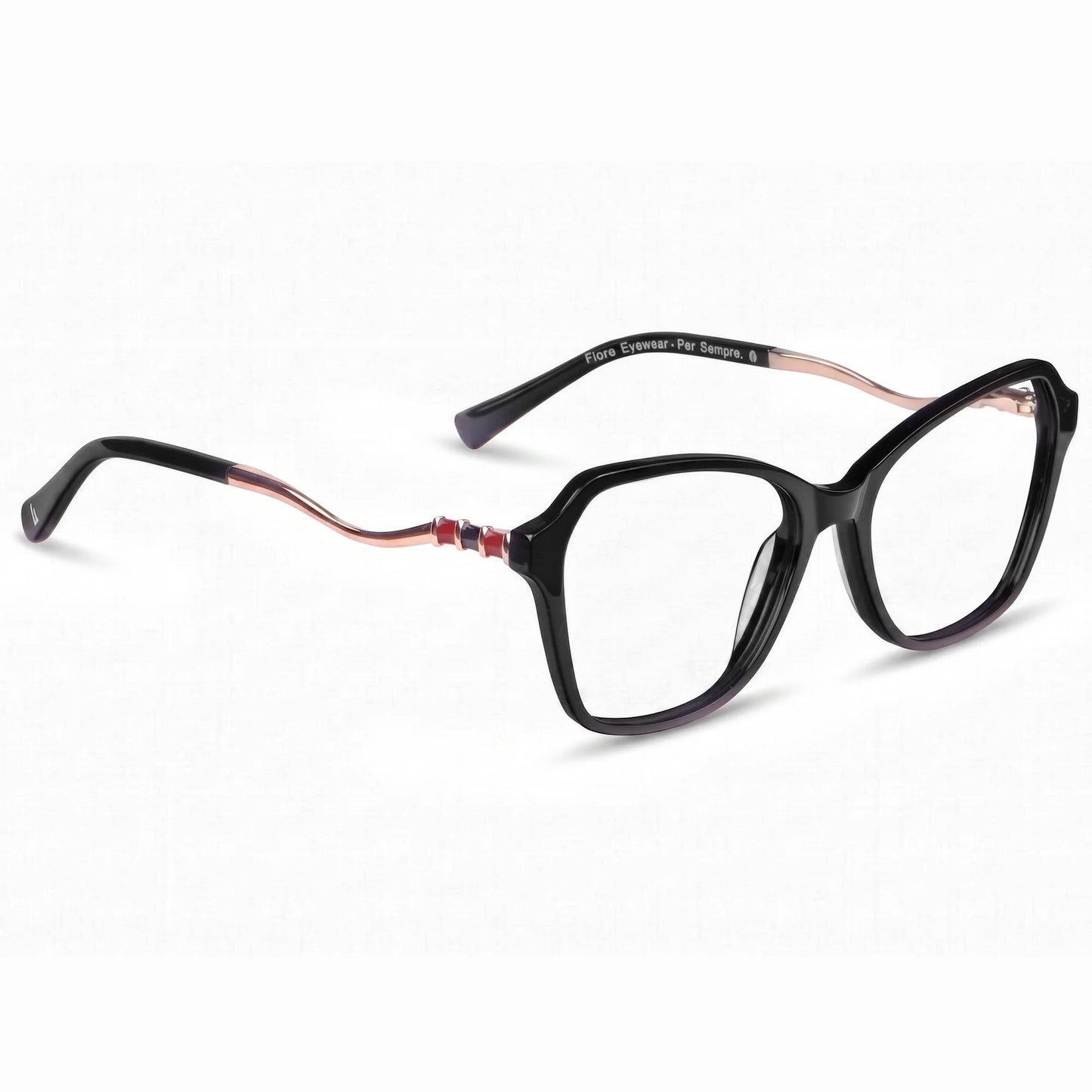 Fiore 1030 eyeglasses in black – three-quarter view