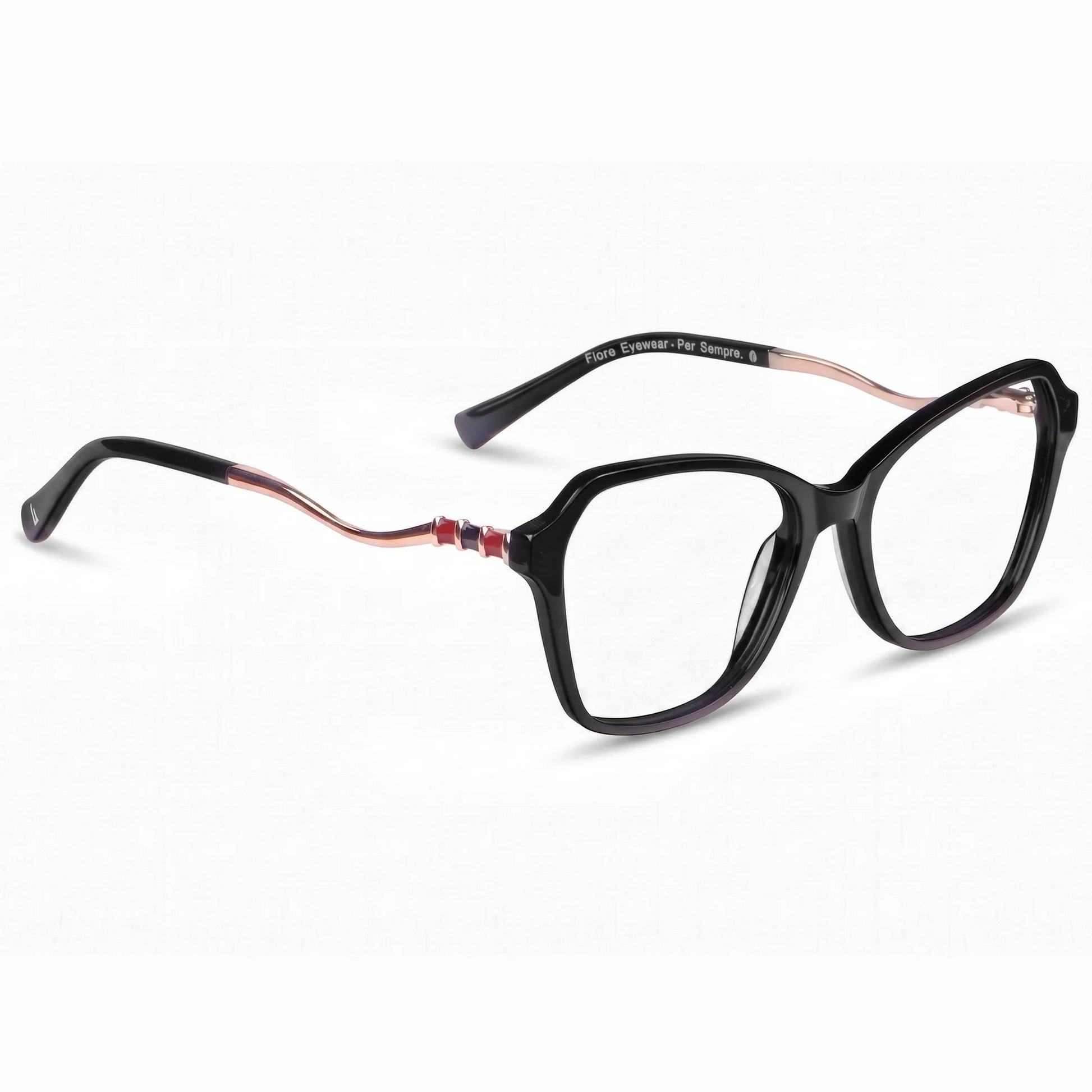 Fiore 1030 eyeglasses in black – three-quarter view