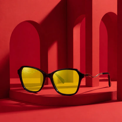 Fiore 1030 square cat eye sunglasses, black bio-acetate frame · ReFramed, photo 12 of 34