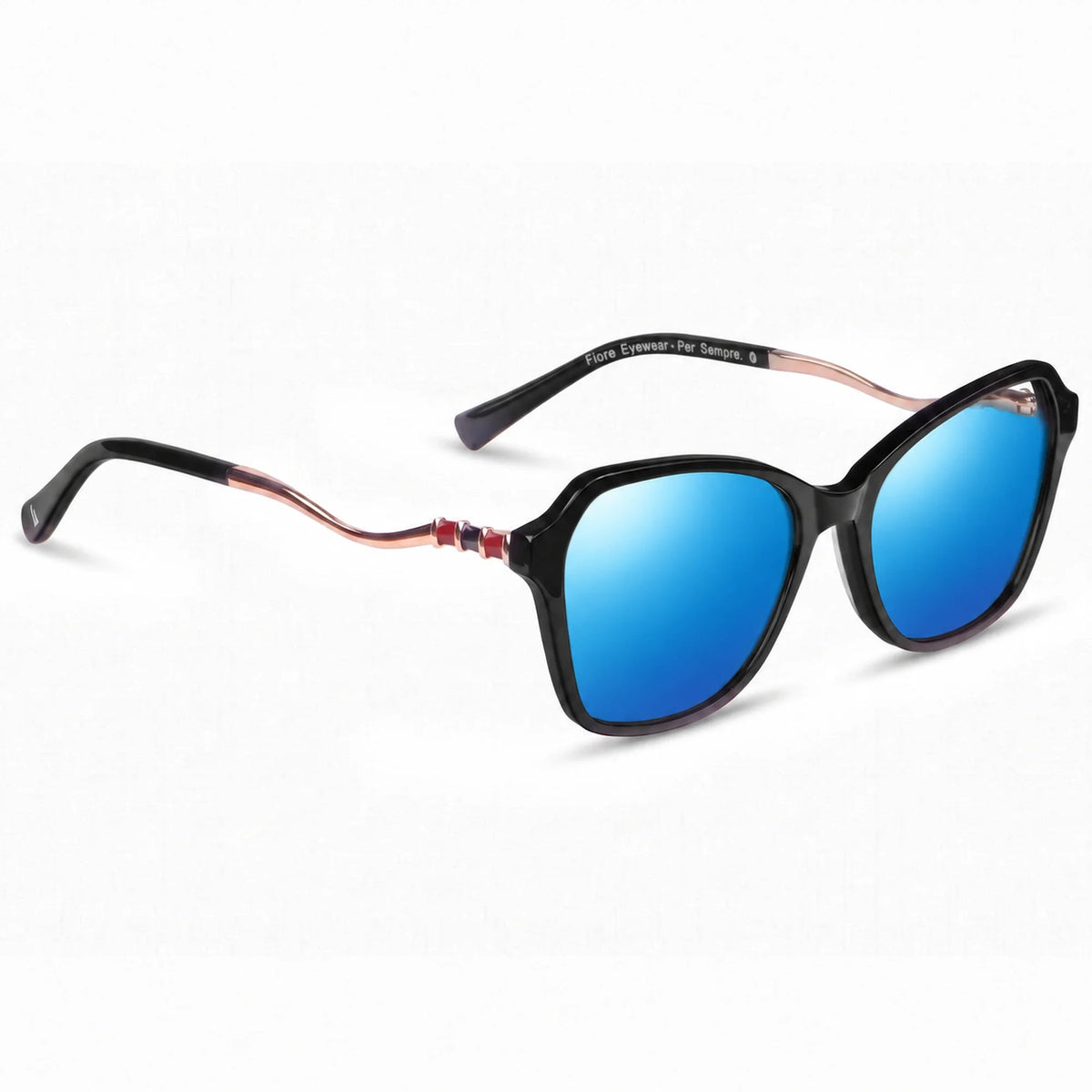 Fiore 1030 square cat eye sunglasses, black bio-acetate frame · ReFramed, photo 26 of 34
