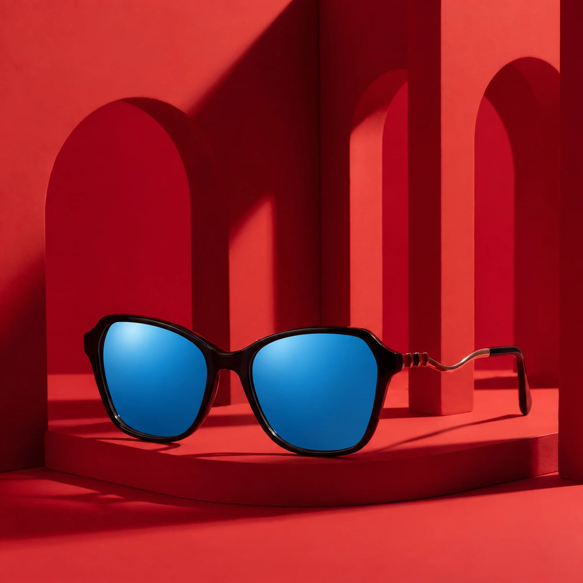 Fiore 1030 square cat eye sunglasses, black bio-acetate frame · ReFramed, photo 27 of 34