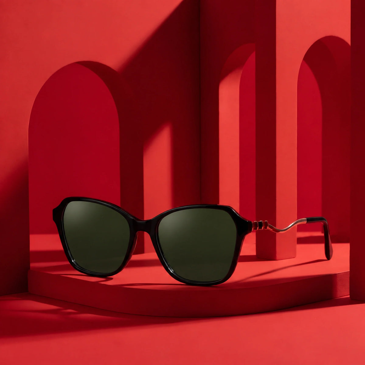 Fiore 1030 square cat eye sunglasses, black bio-acetate frame · ReFramed, photo 9 of 34