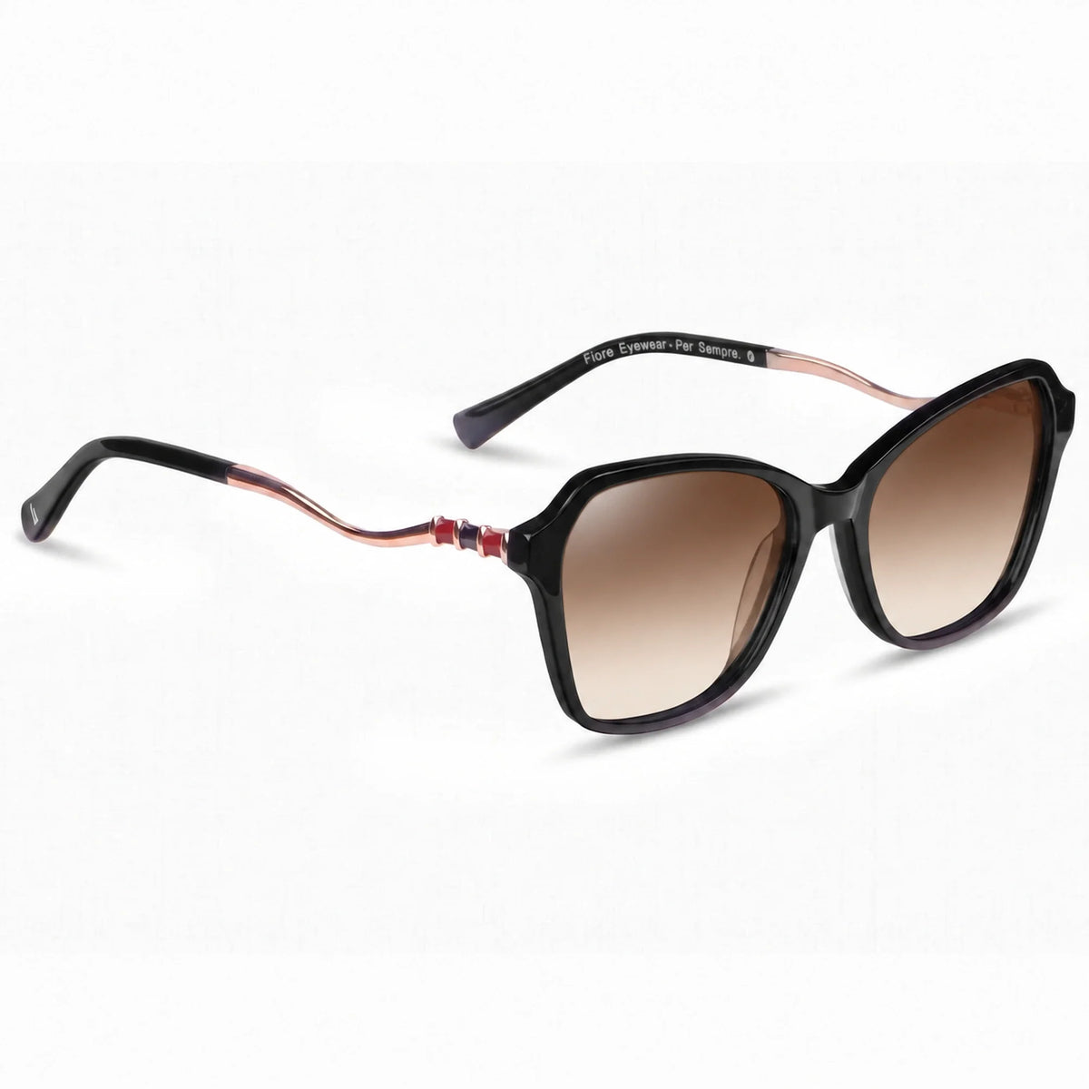 Fiore 1030 square cat eye sunglasses, black bio-acetate frame · ReFramed, photo 23 of 34