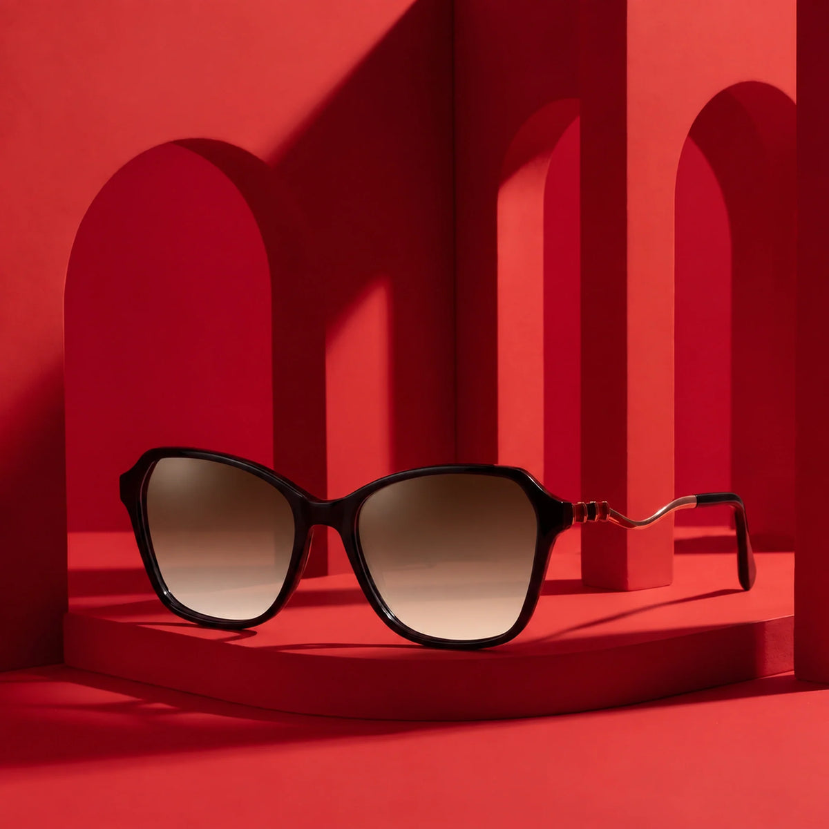 Fiore 1030 square cat eye sunglasses, black bio-acetate frame · ReFramed, photo 24 of 34