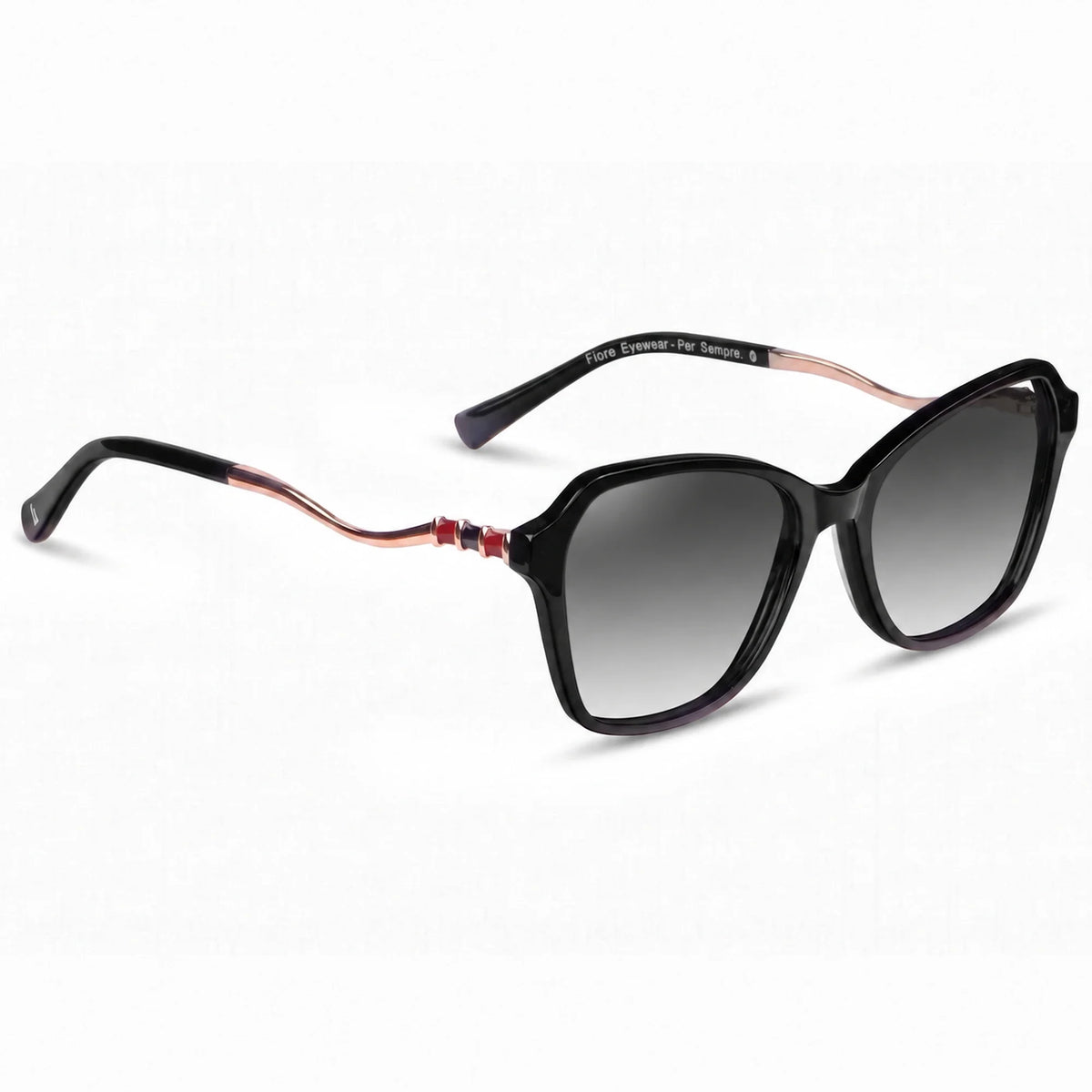 Fiore 1030 square cat eye sunglasses, black bio-acetate frame · ReFramed, photo 20 of 34