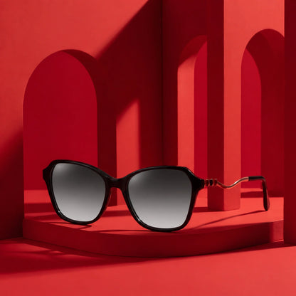 Fiore 1030 square cat eye sunglasses, black bio-acetate frame · ReFramed, photo 21 of 34