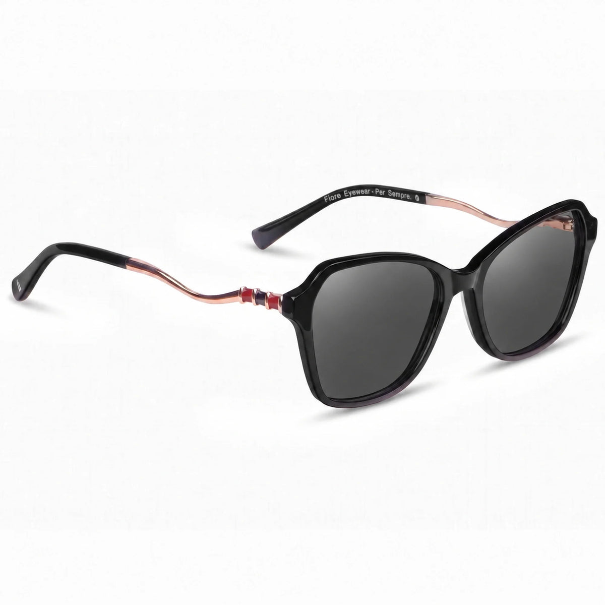 Fiore 1030 square cat eye sunglasses, black bio-acetate frame · ReFramed, photo 2 of 34