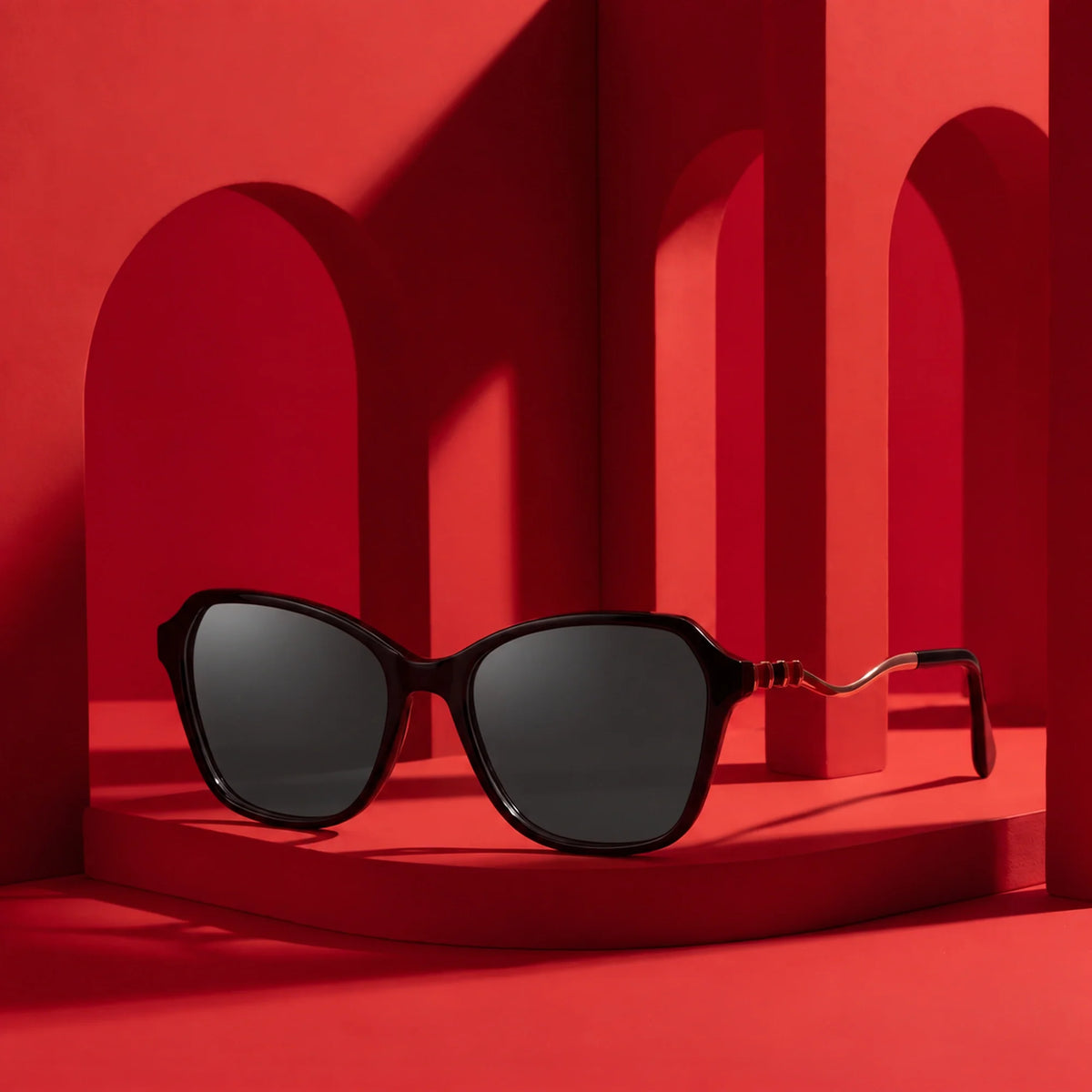 Fiore 1030 square cat eye sunglasses, black bio-acetate frame · ReFramed, photo 3 of 34