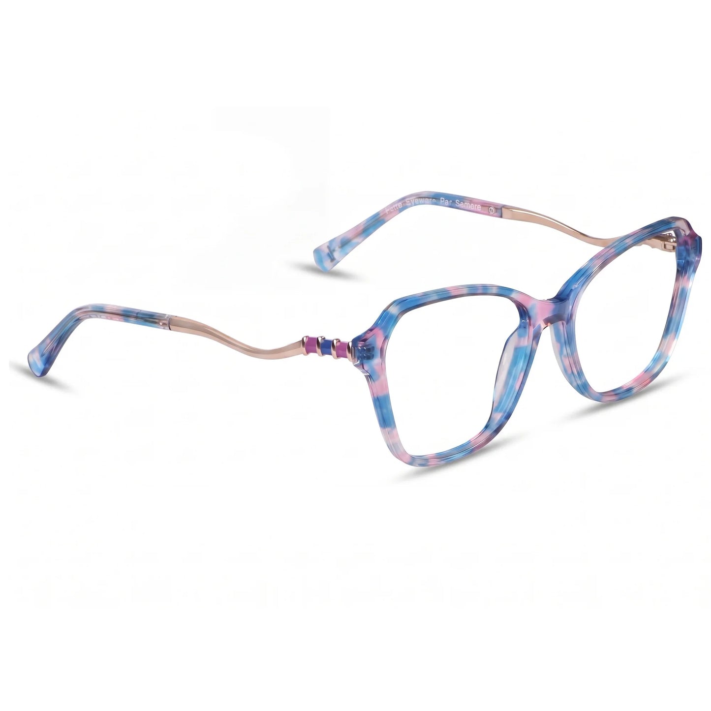 Fiore 1030 eyeglasses in blue pink – three-quarter view