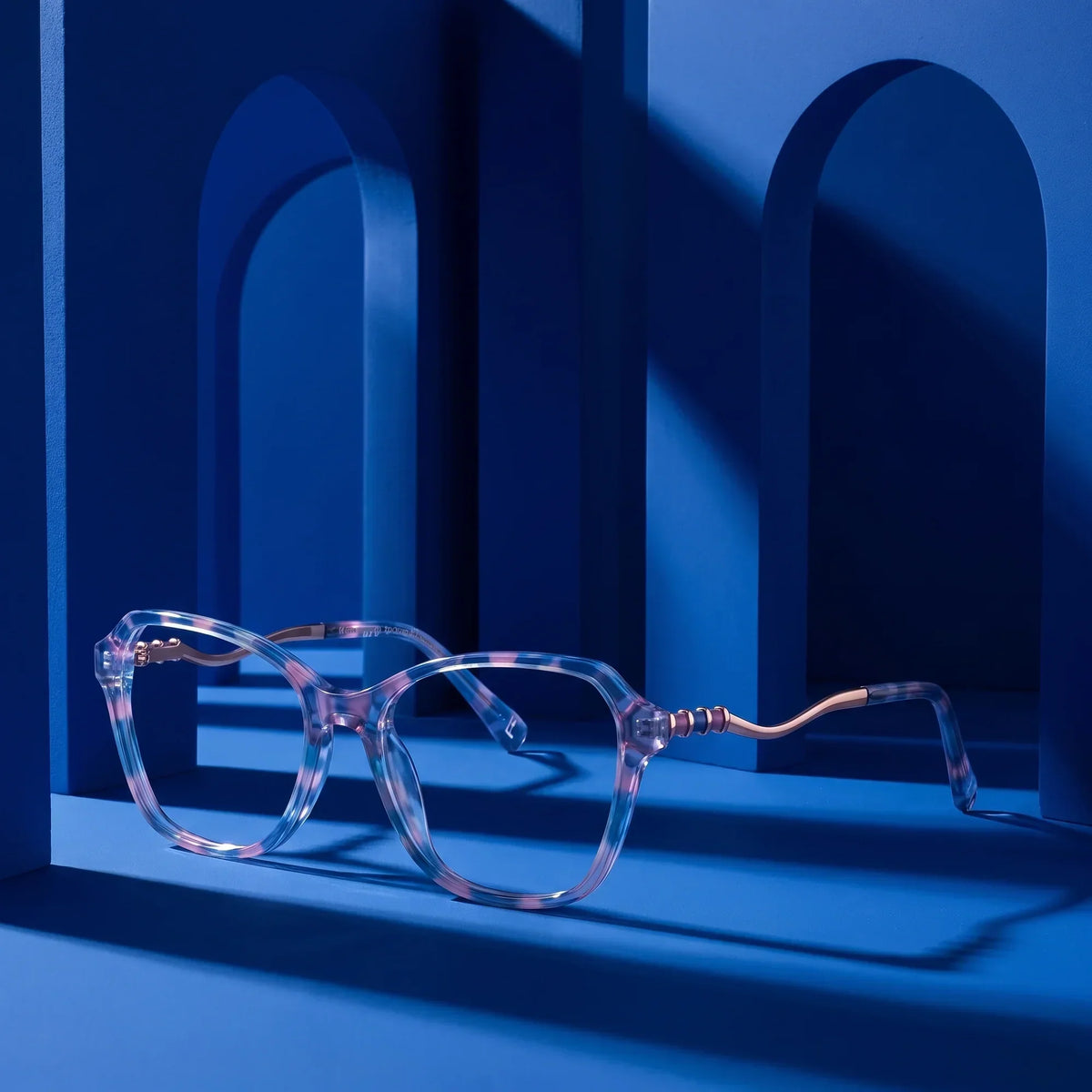 Fiore 1030 square cat-eye acetate and metal reading glasses, blue pink frame · ReFramed, photo 27 of 61