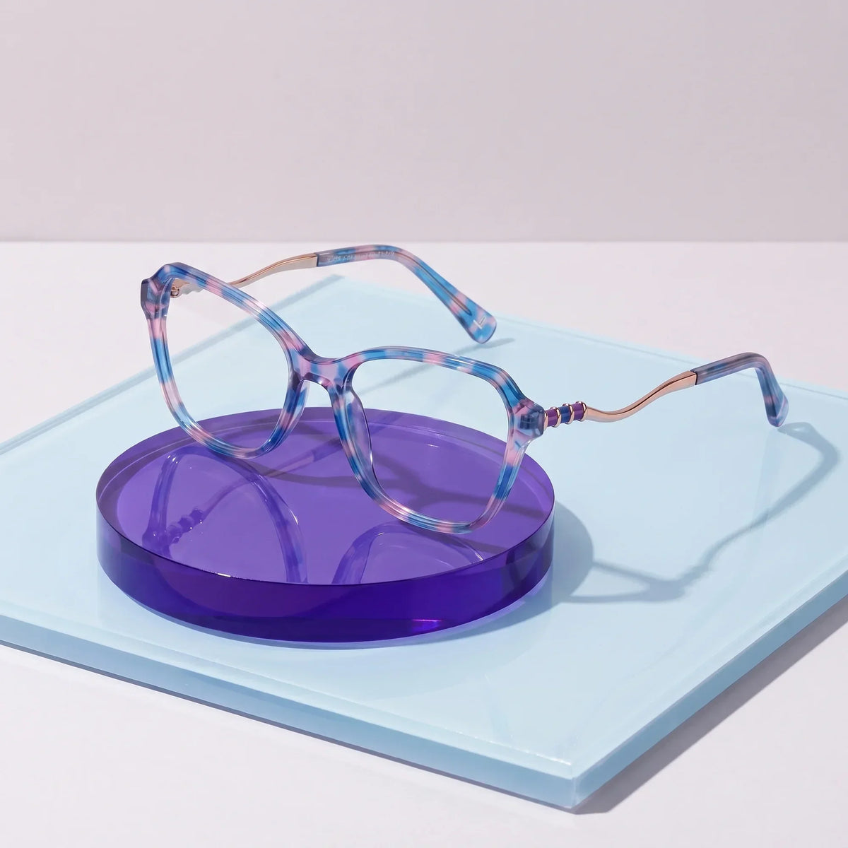 Fiore 1030 square cat-eye acetate and metal reading glasses, blue pink frame · ReFramed, photo 33 of 61