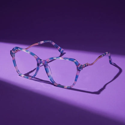 Fiore 1030 square cat-eye acetate and metal reading glasses, blue pink frame · ReFramed, photo 25 of 61