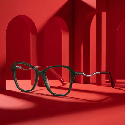 Fiore 1030 square cat-eye acetate and metal reading glasses, green frame · ReFramed, photo 49 of 61