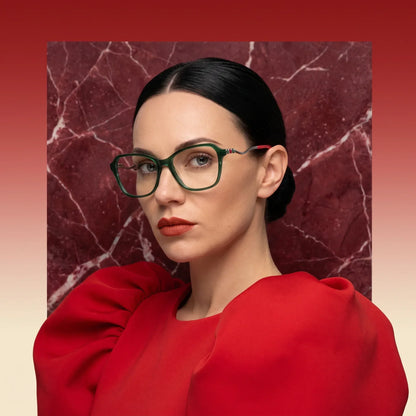 Fiore 1030 square cat-eye acetate and metal reading glasses, green frame · ReFramed, photo 60 of 61