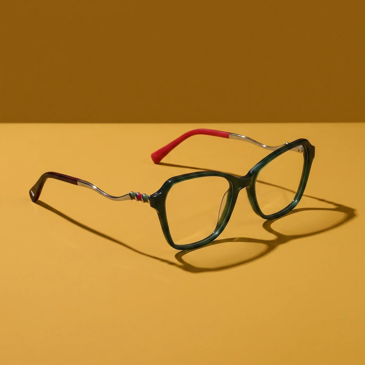 Fiore 1030 square cat-eye acetate and metal reading glasses, green frame · ReFramed, photo 46 of 61