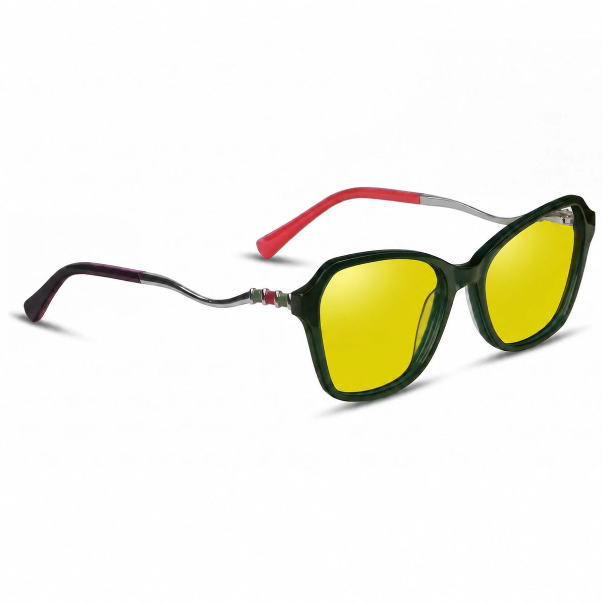 Fiore 1030 square cat eye sunglasses, green bio-acetate frame · ReFramed, photo 11 of 36