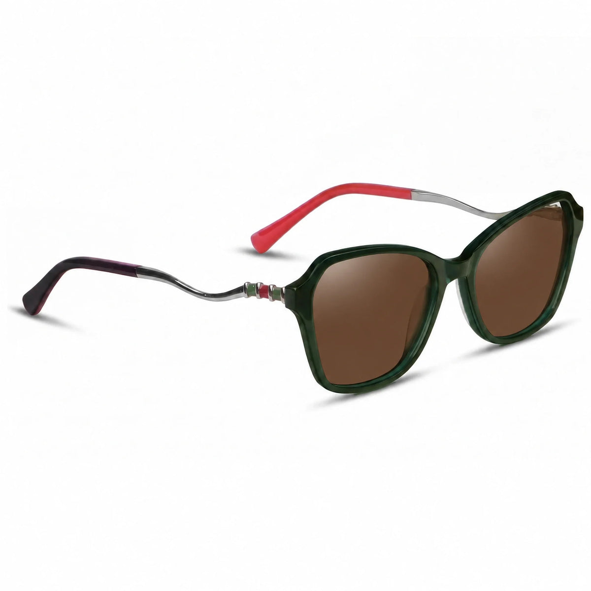 Fiore 1030 square cat eye sunglasses, green bio-acetate frame · ReFramed, photo 5 of 36