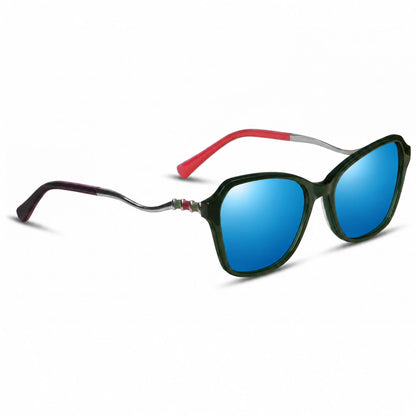 Fiore 1030 square cat eye sunglasses, green bio-acetate frame · ReFramed, photo 26 of 36