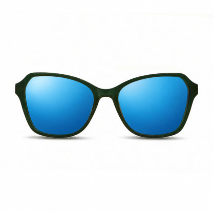 Fiore 1030 square cat eye sunglasses, green bio-acetate frame · ReFramed, photo 25 of 36