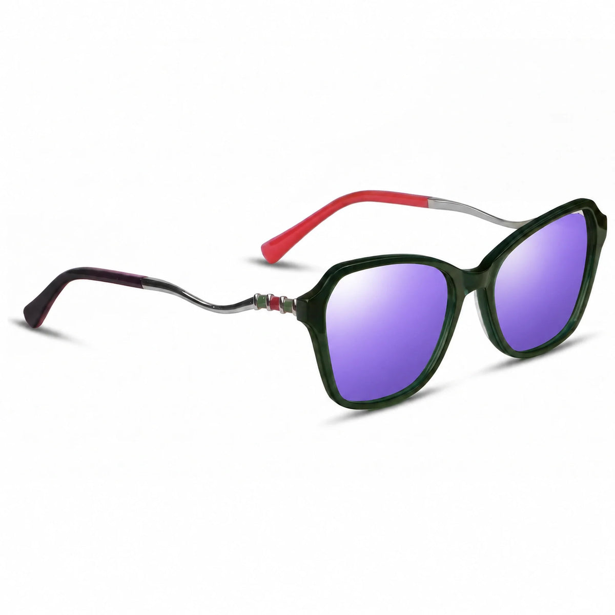 Fiore 1030 square cat eye sunglasses, green bio-acetate frame · ReFramed, photo 35 of 36