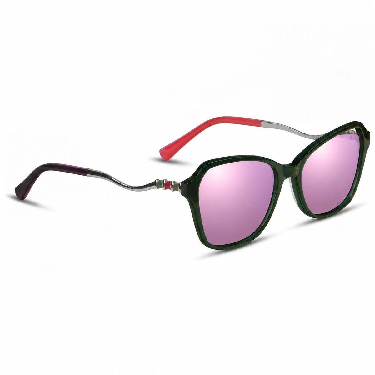 Fiore 1030 square cat eye sunglasses, green bio-acetate frame · ReFramed, photo 32 of 36