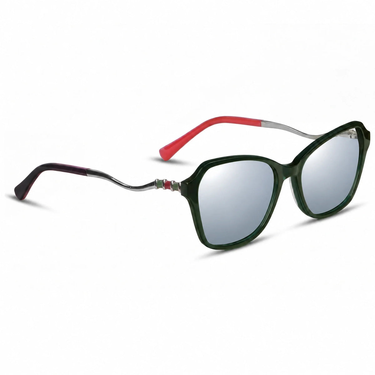 Fiore 1030 square cat eye sunglasses, green bio-acetate frame · ReFramed, photo 29 of 36