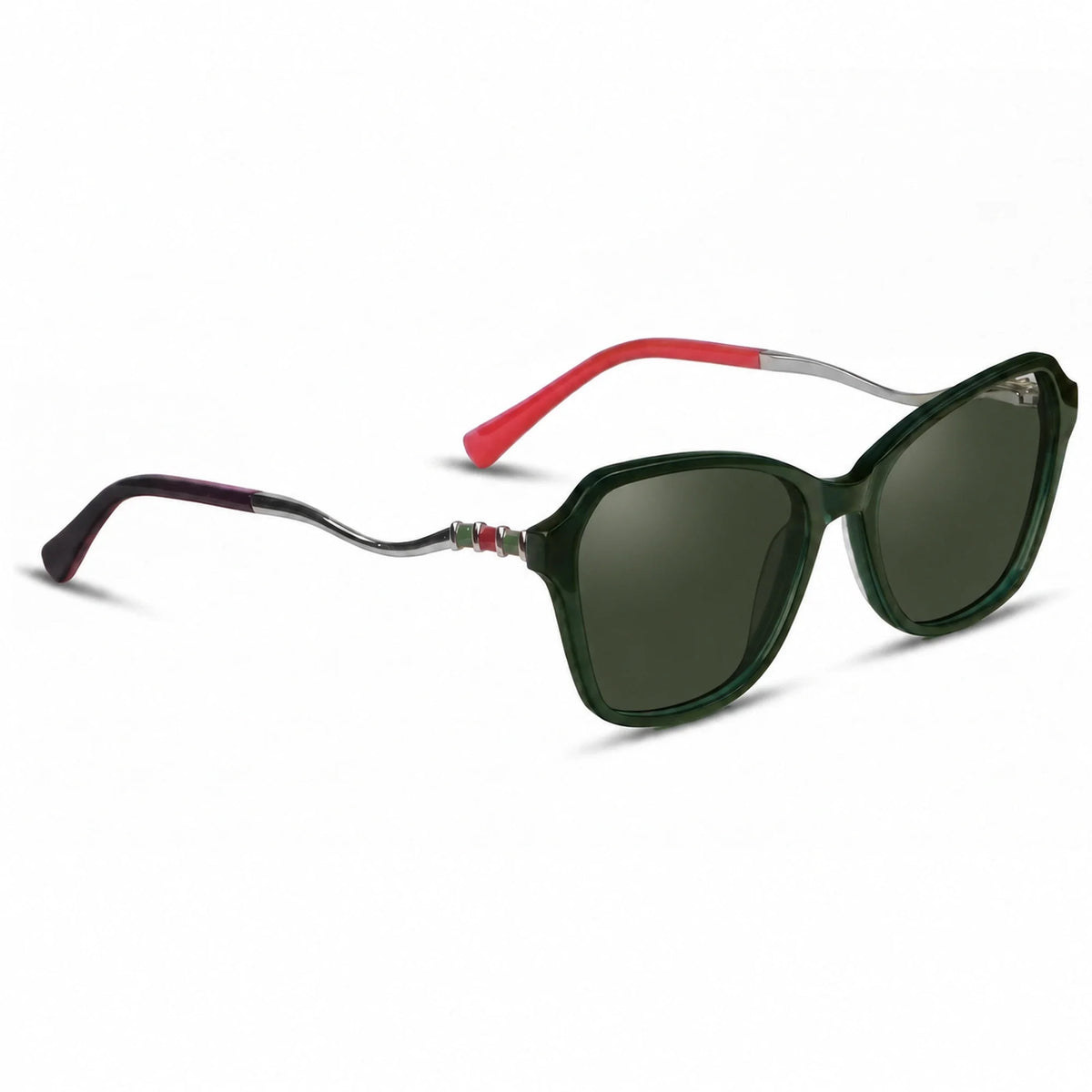 Fiore 1030 square cat eye sunglasses, green bio-acetate frame · ReFramed, photo 8 of 36