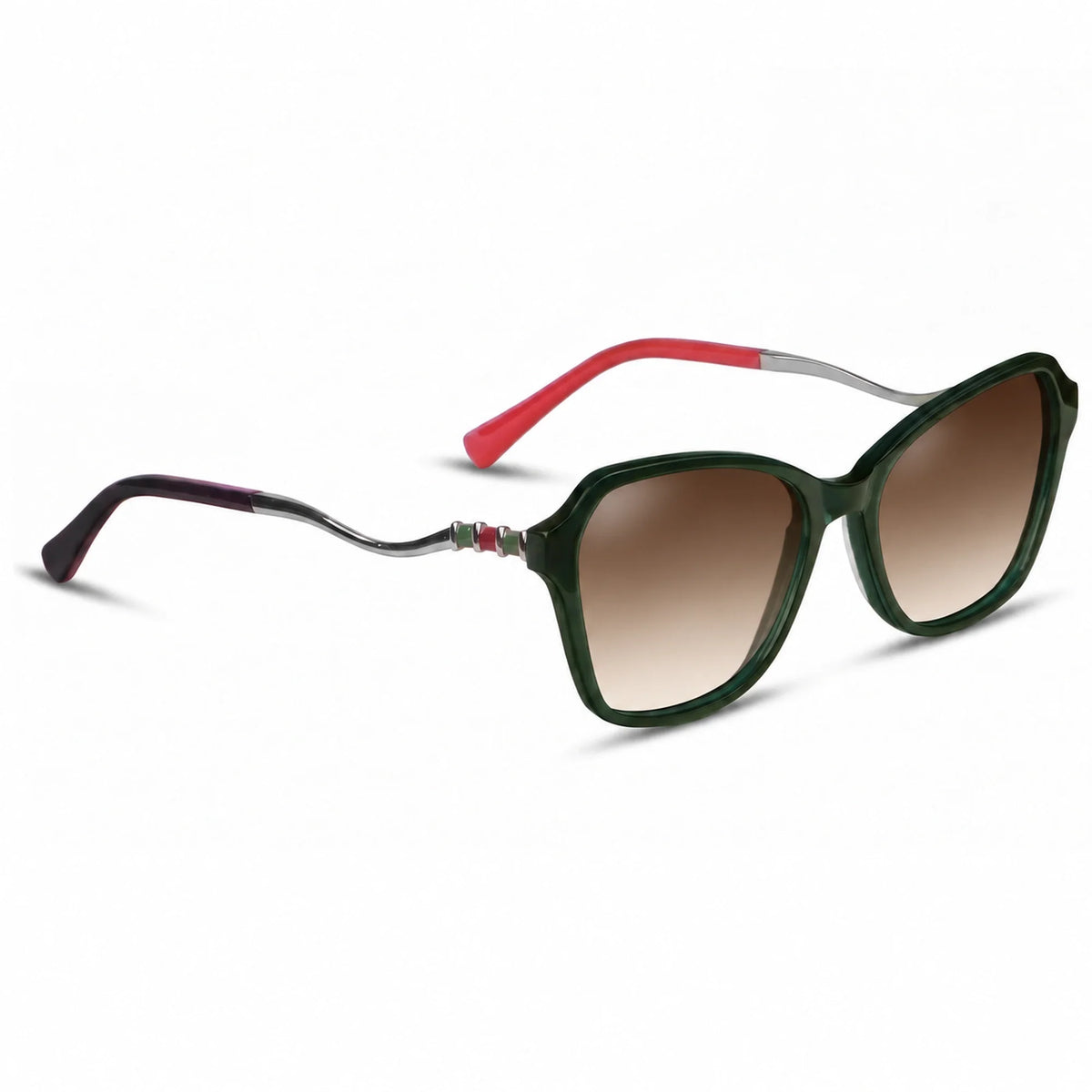 Fiore 1030 square cat eye sunglasses, green bio-acetate frame · ReFramed, photo 23 of 36