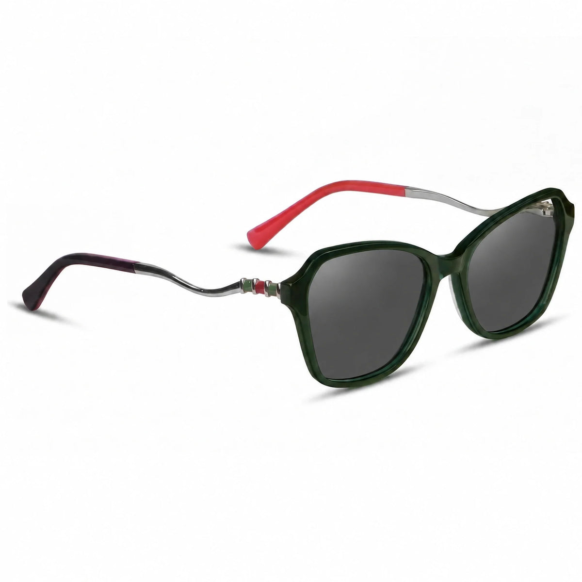 Fiore 1030 square cat eye sunglasses, green bio-acetate frame · ReFramed, photo 2 of 36