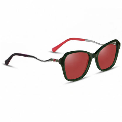 Fiore 1030 square cat eye sunglasses, green bio-acetate frame · ReFramed, photo 17 of 36
