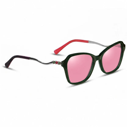 Fiore 1030 square cat eye sunglasses, green bio-acetate frame · ReFramed, photo 14 of 36