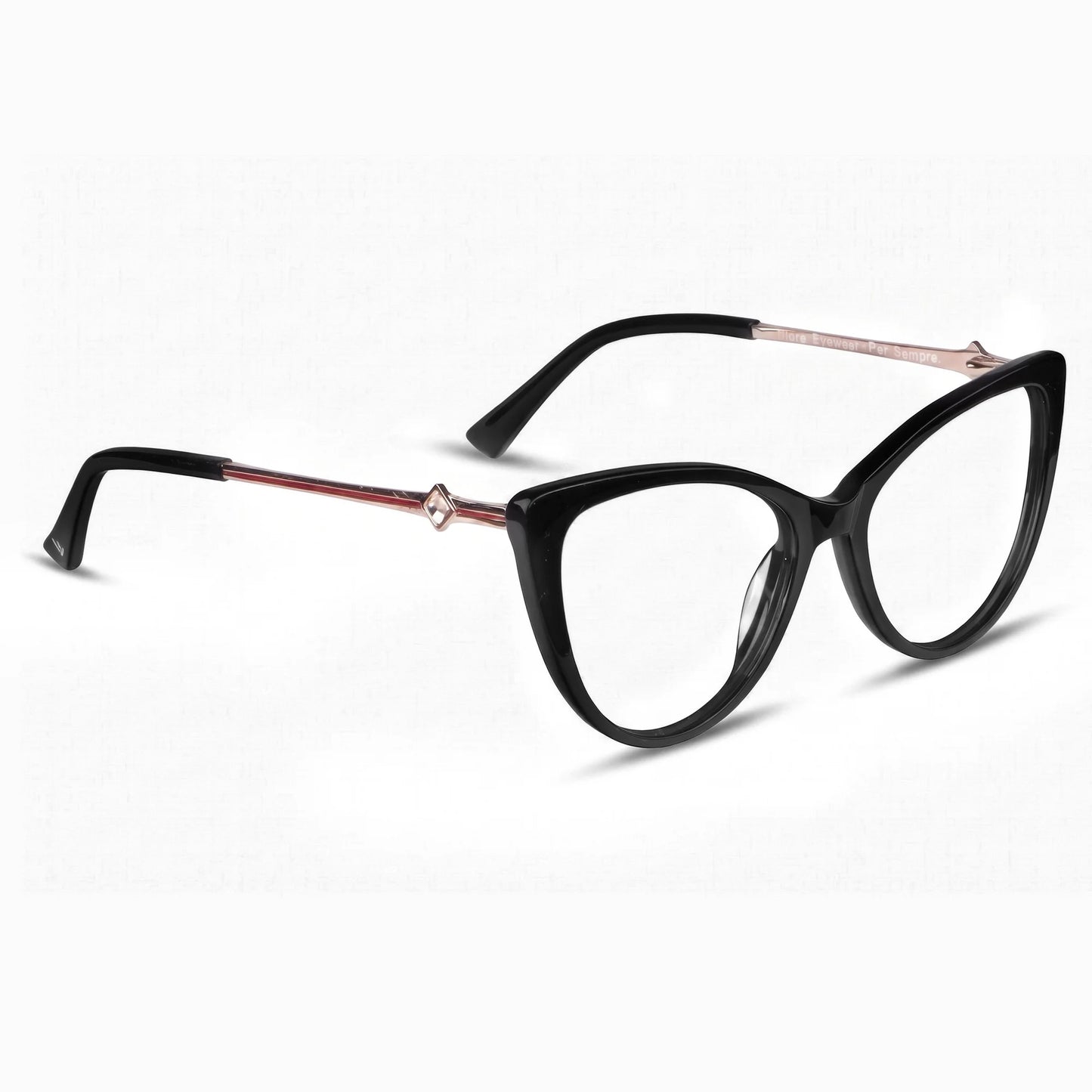 Fiore 1031 eyeglasses in black – three-quarter view
