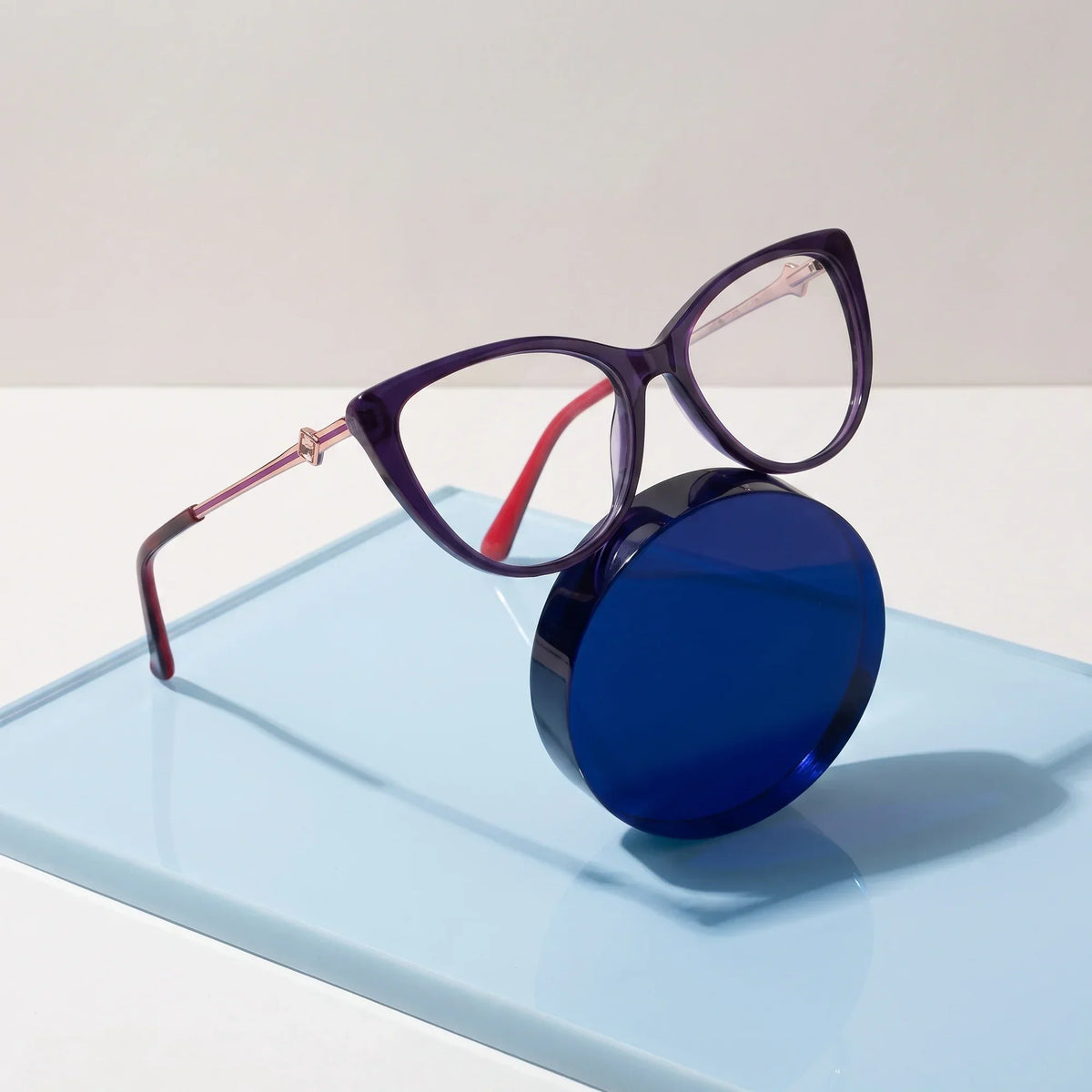 Fiore 1031 cat-eye acetate and metal reading glasses, purple green frame · ReFramed, photo 31 of 85