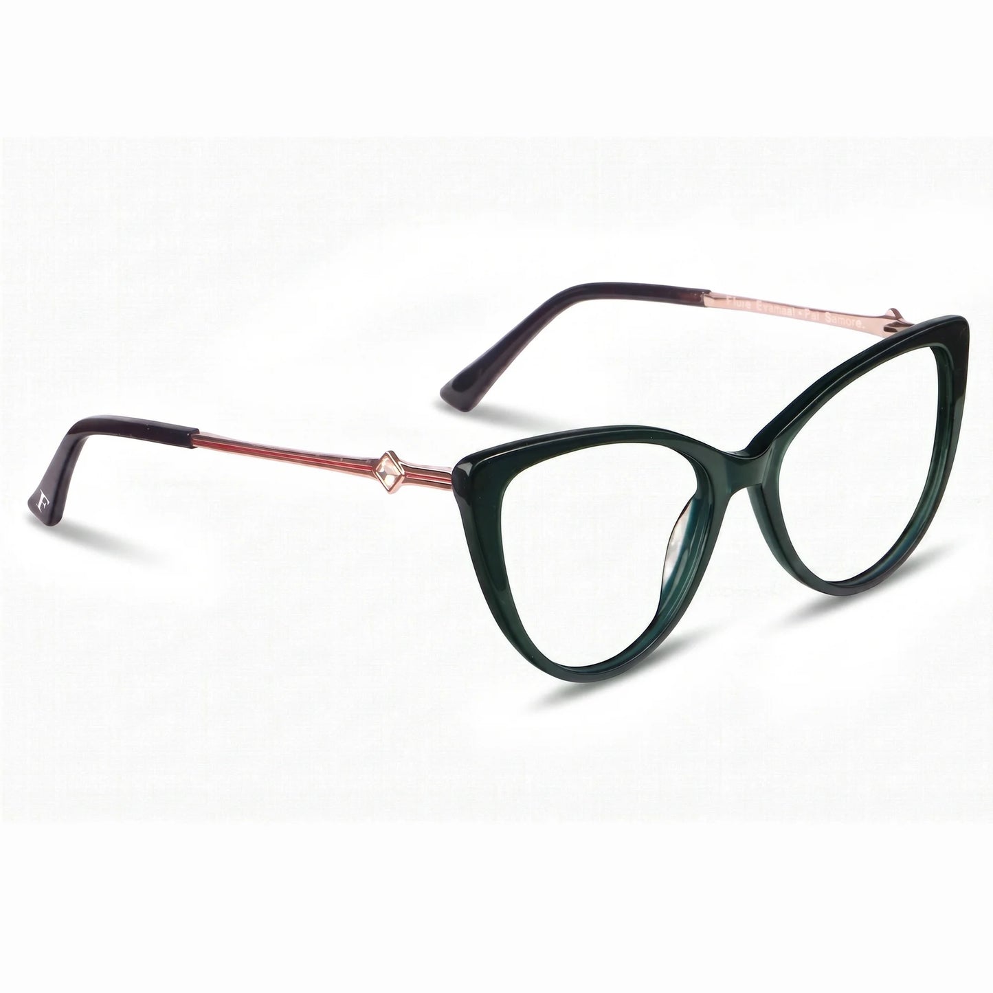 Fiore 1031 eyeglasses in green – three-quarter view