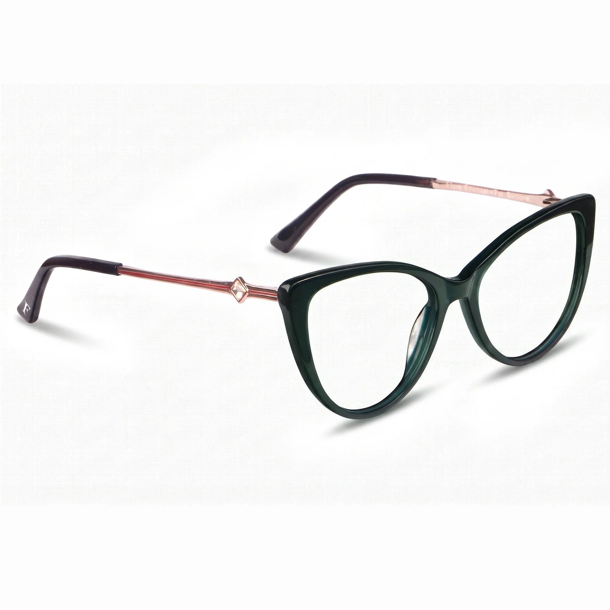 Fiore 1031 eyeglasses in green – three-quarter view