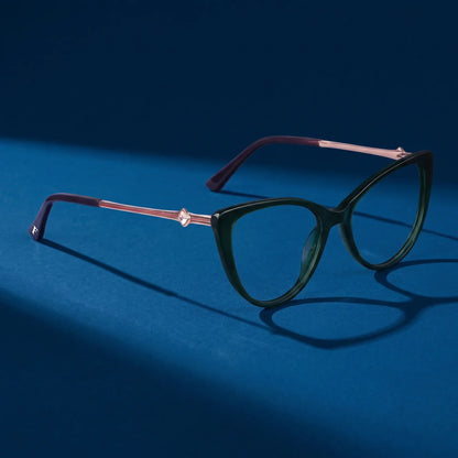 Fiore 1031 cat-eye acetate and metal reading glasses, green frame · ReFramed, photo 42 of 85