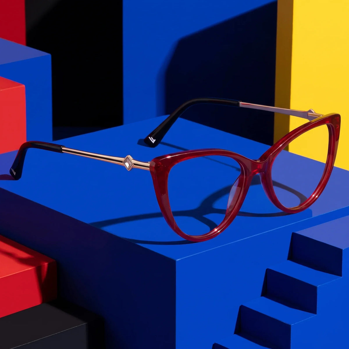 Fiore 1031 cat-eye acetate and metal reading glasses, red frame · ReFramed, photo 62 of 85